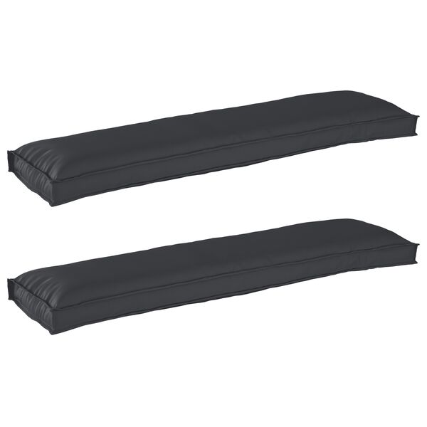 vidaXL Set de coussins de palette 2 pcs Noir 150 x 40 x 8 cm
