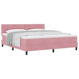 vidaXL Lit &agrave; ressorts avec matelas Rose 180 x 200 cm Velours