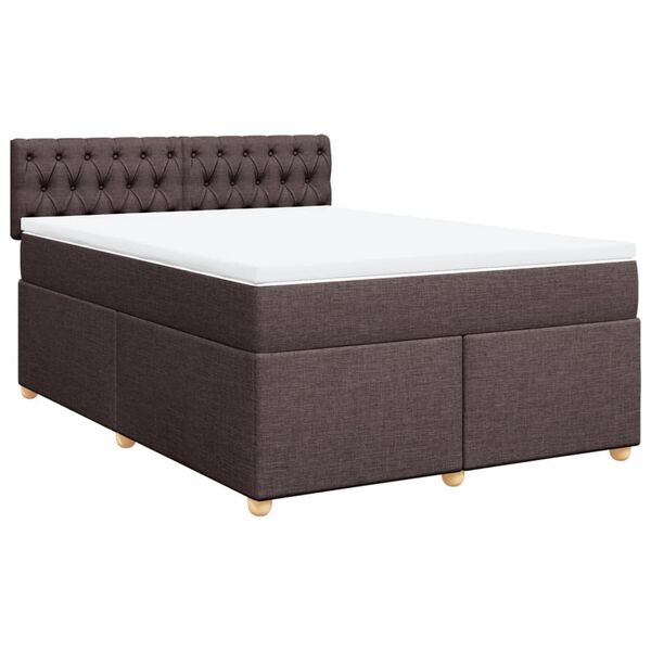 vidaXL Sommier &agrave; lattes de lit avec matelas Marron fonc&eacute; 160x200 cm
