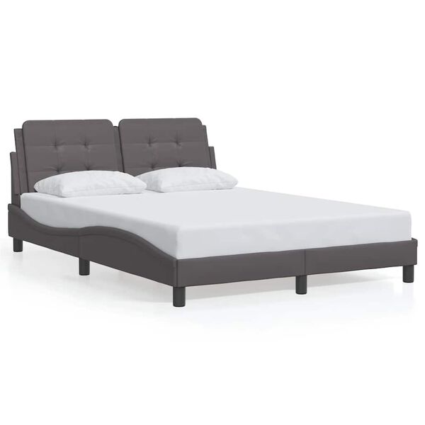 vidaXL Cadre de lit sans matelas Zadar gris 140x190 cm similicuir