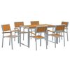 vidaXL Ensemble de salle &agrave; manger pour jardin 7 pc Gris