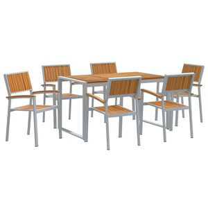 vidaXL Ensemble de salle &agrave; manger pour jardin 7 pc Gris