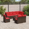 vidaXL Salon de jardin avec coussins 9 pcs marron r&eacute;sine tress&eacute;e
