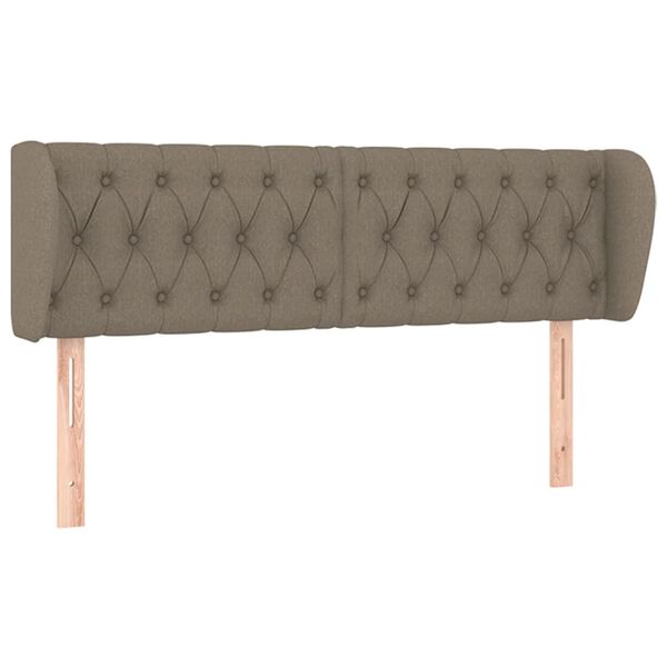 vidaXL T&ecirc;te de lit avec oreilles Taupe 163x23x78/88 cm Tissu