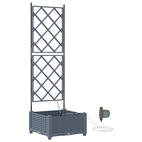 vidaXL Cache-pot de jardin Gris Clair 40 x 40 x 126 cm Acier