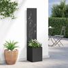 vidaXL Écran de confidentialité de jardin Floral Noir 32 x 140 cm