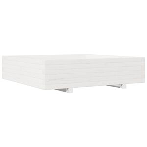 vidaXL Jardini&egrave;re blanc 100x100x26,5 cm bois de pin massif