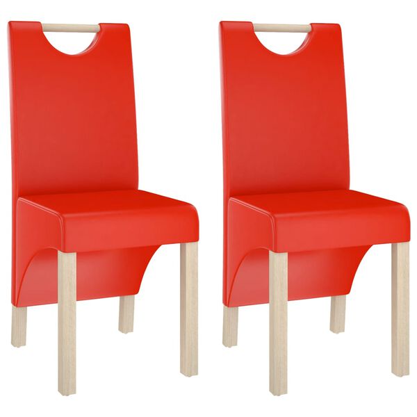 vidaXL Chaises &agrave; manger lot de 2 rouge bordeaux similicuir