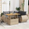 vidaXL Salon de jardin avec coussins 5 pcs beige r&eacute;sine tress&eacute;e