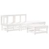 vidaXL Salon de jardin 4 pcs avec coussins blanc bois massif