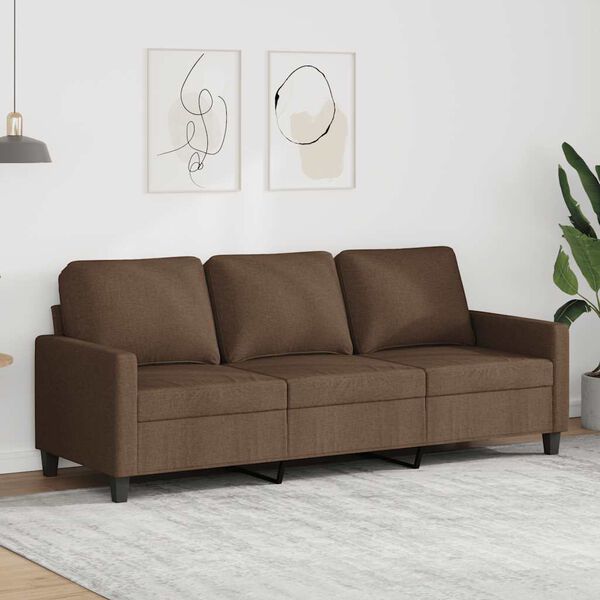 vidaXL Canap&eacute; &agrave; 3 places Marron 180 cm Tissu