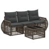 vidaXL Ensemble de canap&eacute; de jardin 4 pcs Gris et Gris fonc&eacute; polyrotin