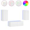 vidaXL Meuble TV muraux 3 pcs avec lumi&egrave;res LED blanc