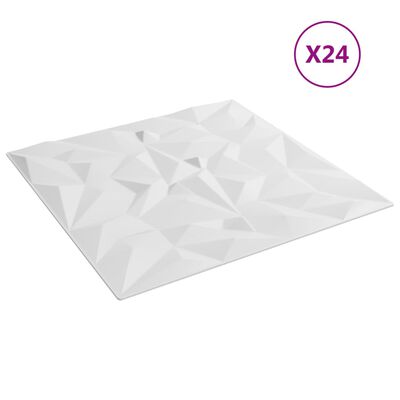 vidaXL Panneaux muraux 24 pcs blanc 50x50 cm XPS 6 m² améthyste