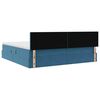 vidaXL Lit de Rangement avec matelas Bleu fonc&eacute; 200 x 200 cm Velours