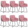 vidaXL Chaises de salle &agrave; manger 6 pcs Velours (V) Rose
