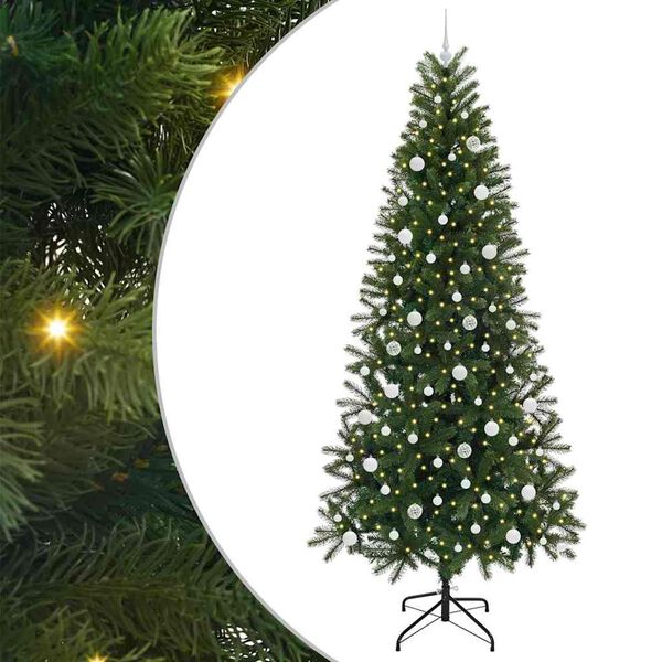 vidaXL Sapin de No&euml;l artificiel avec 300 LED Vert 240 cm PE et PVC