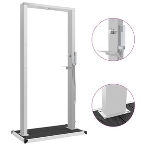 vidaXL Douche d'ext&eacute;rieur avec receveur WPC Acier inoxydable