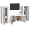 vidaXL Ensemble de meubles TV 3 pcs Blanc Bois d'ingénierie