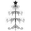 vidaXL Arbre de No&euml;l en m&eacute;tal pour d&eacute;coration noir 90 cm