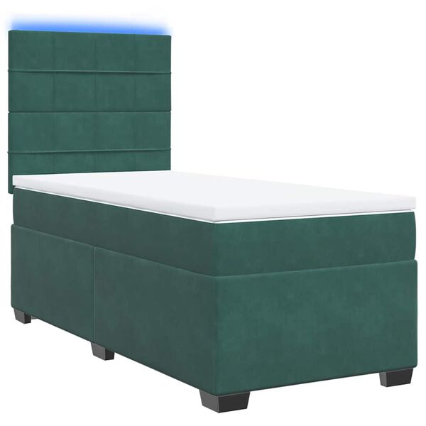 vidaXL Sommier &agrave; lattes de lit avec matelas Vert fonc&eacute; 90x190 cm