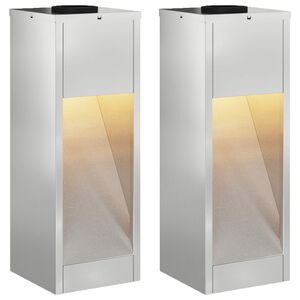 vidaXL Lumi&egrave;re de Chemin LED Solaire 2 pc Blanc chaud 18 x 18 x 50 cm