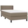 vidaXL Sommier &agrave; lattes de lit avec matelas Taupe 90x190 cm Tissu
