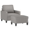 vidaXL Fauteuil avec repose-pied Gris clair 60 cm Tissu