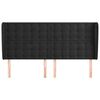 vidaXL Tête de lit avec oreilles Noir 203x23x118/128 cm Velours