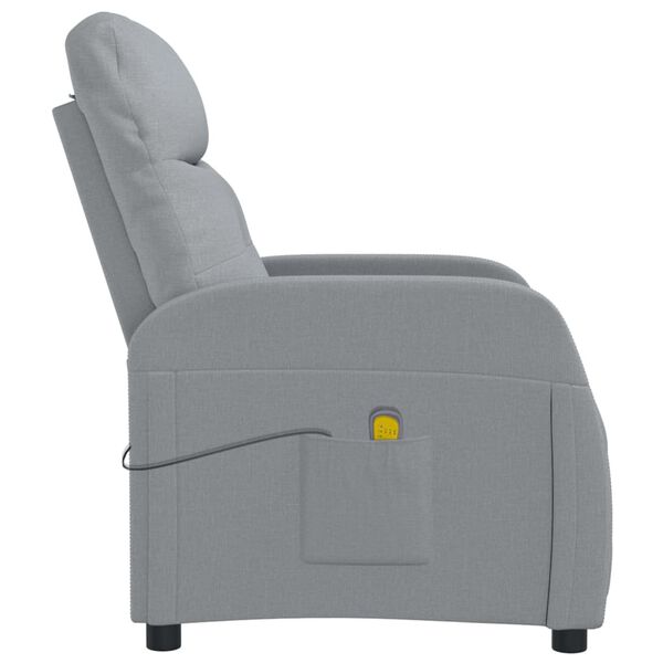 vidaXL Fauteuil de massage Gris clair Tissu