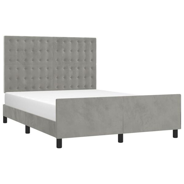 vidaXL Cadre de lit sans matelas gris clair 140x190 cm velours