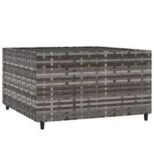 vidaXL Table basse de jardin carr&eacute; gris 50x50x30 cm r&eacute;sine tress&eacute;e