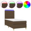 vidaXL Sommier &agrave; lattes de lit et matelas et LED Marron fonc&eacute; 80x200cm