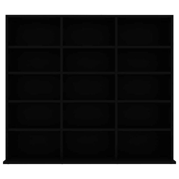 vidaXL Armoire &agrave; CD Noir 100x23x89,5 cm Agglom&eacute;r&eacute;