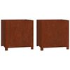 vidaXL Jardini&egrave;res avec pieds 2 pcs Rouill&eacute; 50x50x50 cm Acier corten