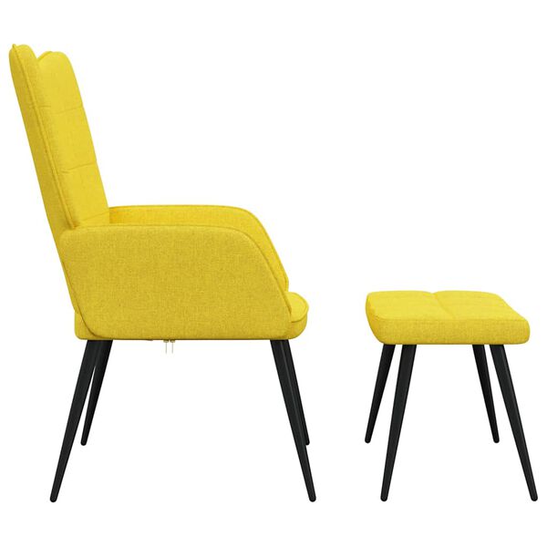 vidaXL Chaise de relaxation avec tabouret Jaune moutarde Tissu
