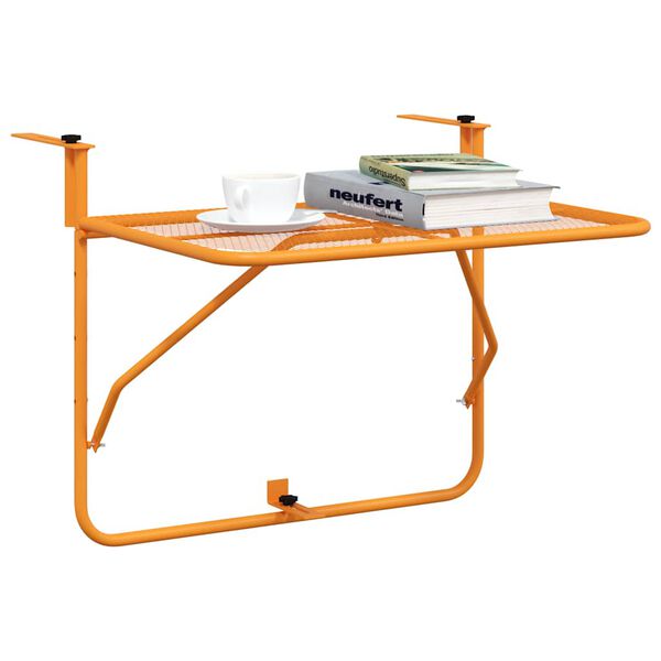 vidaXL Table de balcon Jaune 60x40 cm Acier