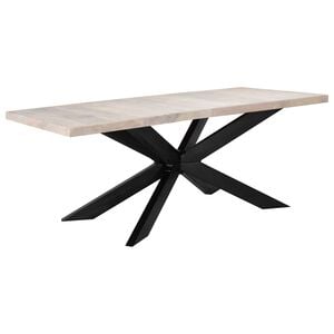 vidaXL Table &agrave; d&icirc;ner 180x90x76 cm Bois de manguier massif blanchi