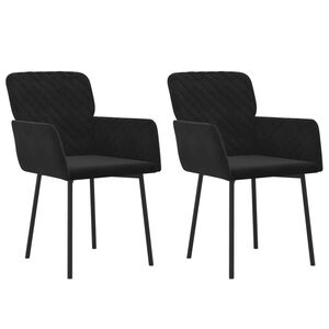 vidaXL Chaises &agrave; manger lot de 2 Noir Velours