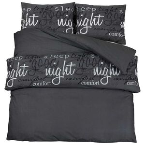vidaXL Ensemble de housse de couette Noir 140x200 cm Coton