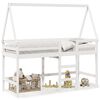 vidaXL Lit superpos&eacute; avec &eacute;chelle et toit sans matelas blanc 90x190 cm