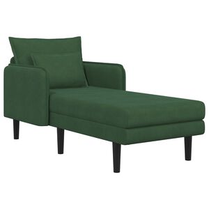 vidaXL Grande m&eacute;ridienne Vert fonc&eacute; Tissu en velours c&ocirc;tel&eacute;