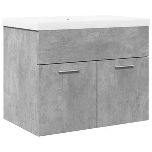 vidaXL Armoire lavabo de salle de bain avec bassin int&eacute;gr&eacute; gris b&eacute;ton