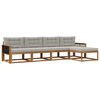 vidaXL Ensemble de canap&eacute;s d'ext&eacute;rieur 5 pcs Naturel et Gris clair