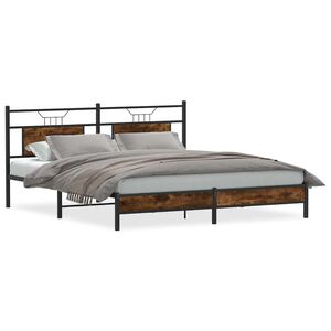 vidaXL Cadre de lit sans matelas ch&ecirc;ne fum&eacute; 160x200 cm bois ing&eacute;nierie