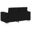 vidaXL Canapé 3 pcs Noir Tissu en lin mélangé