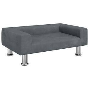 vidaXL Lit pour chien gris fonc&eacute; 70x45x26,5 cm velours