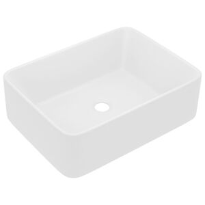vidaXL Lavabo de luxe Blanc mat 41x30x12 cm C&eacute;ramique