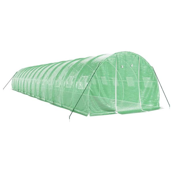 vidaXL Serre avec cadre en acier vert 42 m² 14x3x2 m