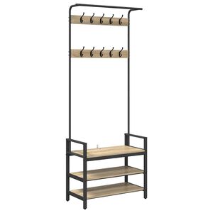 vidaXL Porte-manteau Chêne sonoma 75 x 34 x 184 cm Bois d'ingénierie